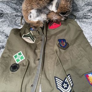 Bagatelle Green Military Fur Vest